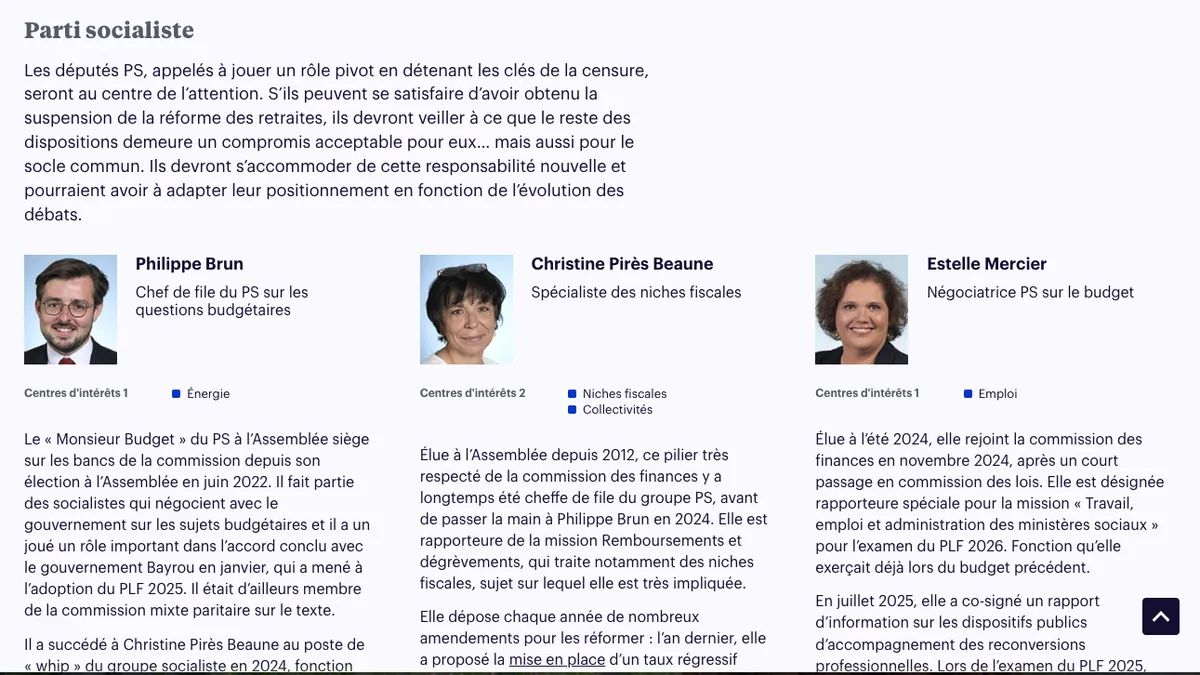 PLF 2026 : les faiseurs de lois à l’Assemblée